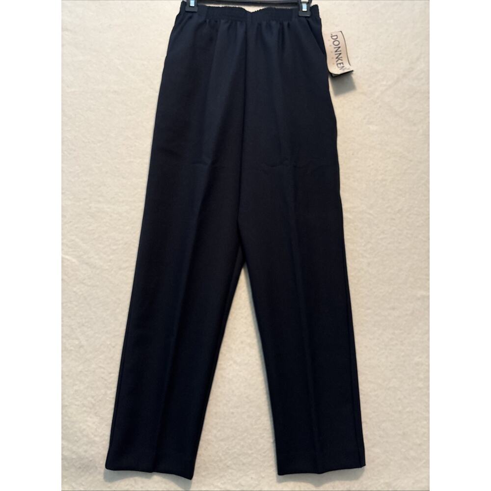 NWT DONNKENNY WOMENS PANTS SIZE 12 Navy Blue 2 Pockets Pull‎ On Stretch Waist